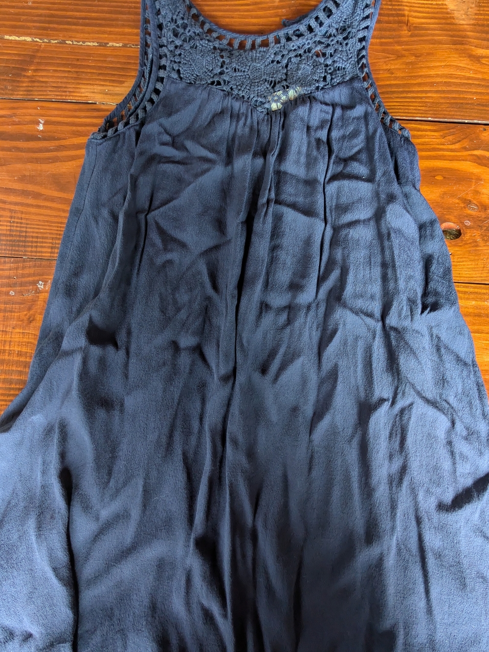 Altar'd State Navy Midi Dress With Crochet Detail Women's Small
